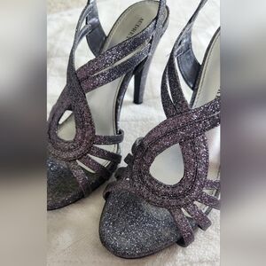 Elegant Glitter Strappy Heels